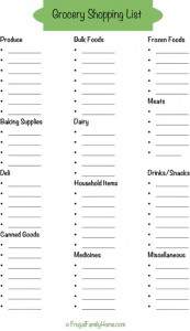 making a grocery list online