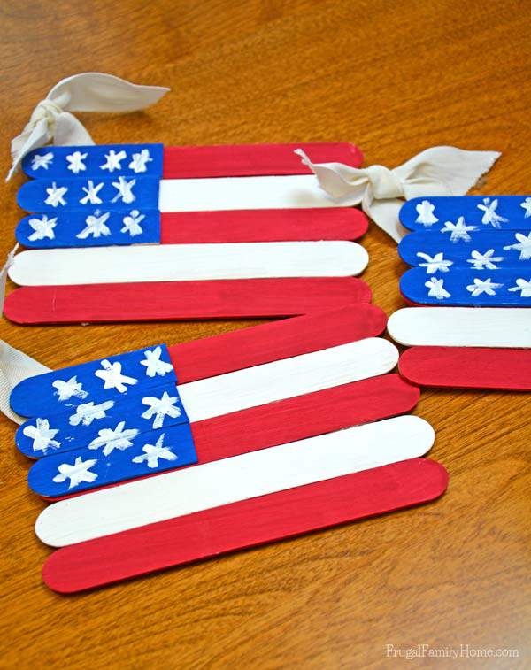 Kids Craft 4th Of July Flags