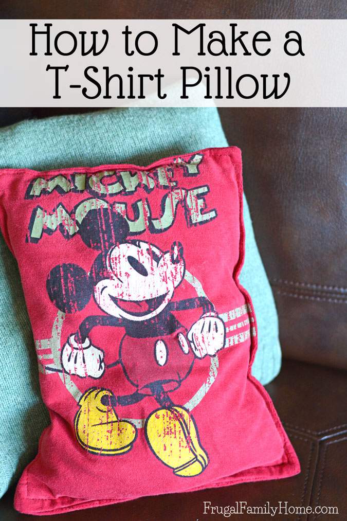 If you have a favorite t-shirt don’t throw it out recycle old t-shirts into colorful pillows instead. This is how to make a t-shirt pillow for yourself. It’s easy to do taking about 15 minutes from start to finish. I love to make these using my kid’s favorite t-shirts they’ve outgrown. But this craft idea is great for adult t-shirts too.